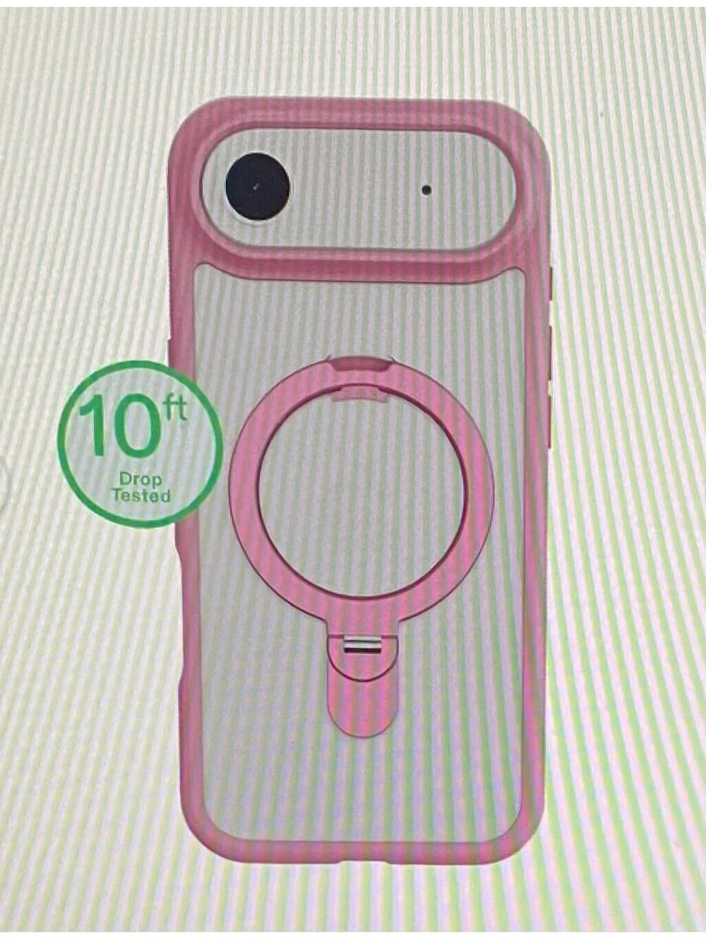 Onn Case with Kickstand for iPhone 17 Air Pink/Frosted Clear